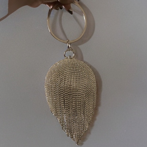 Ball rhinestone purse with dangling chains - Picture 3 of 3